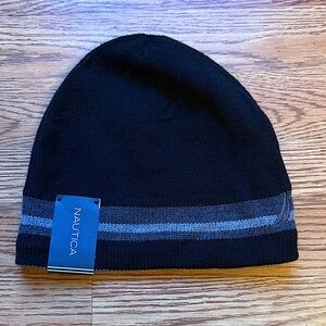Nautica Black & Striped Beanie